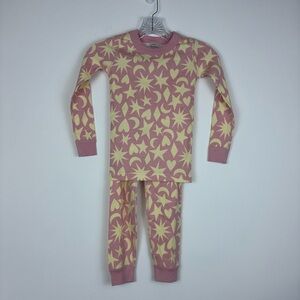 Hanna Andersson Pink and cream 2 piece stars and hearts organic cotton pajamas 5